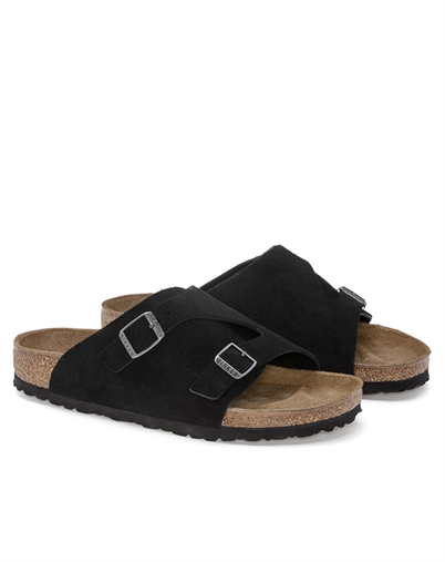 Zürich Suede Leather Sandal - Black - Birkenstock